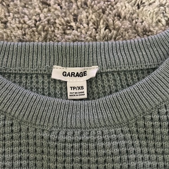 Garage Melange Blue Waffle Sweater Size XS - Picture 3 of 3